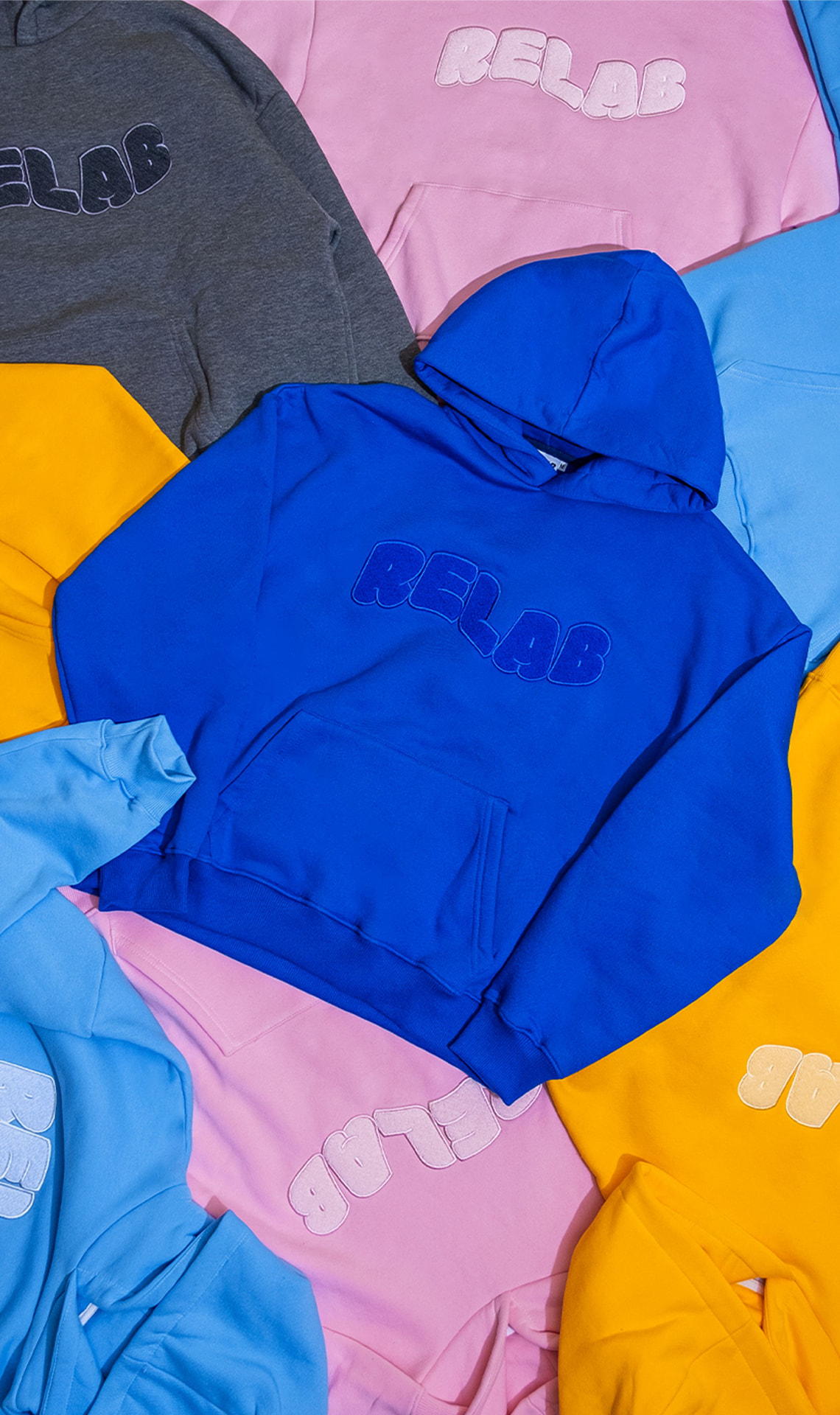 Custom hoodies in assorted colours from a finished design