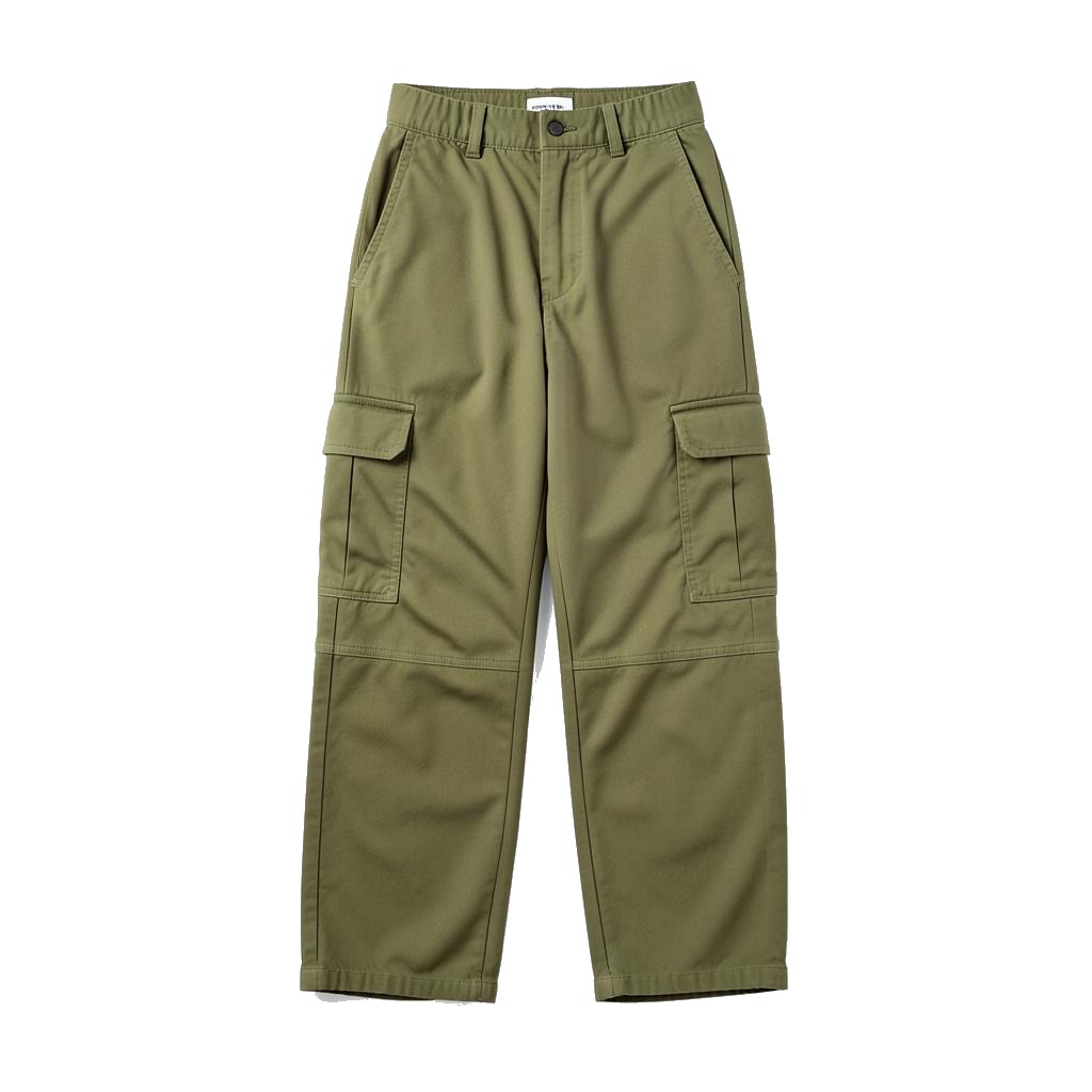 Baggy Cargo Trousers — plain garment on white background