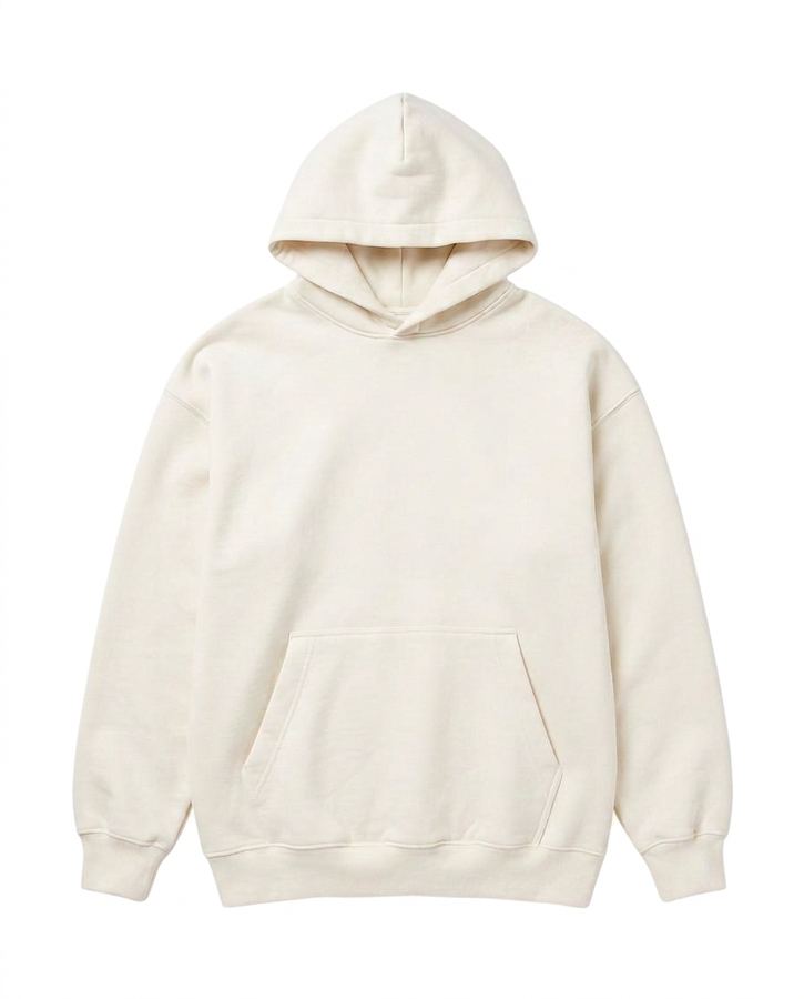 Boxy Hoodie — plain garment on white background