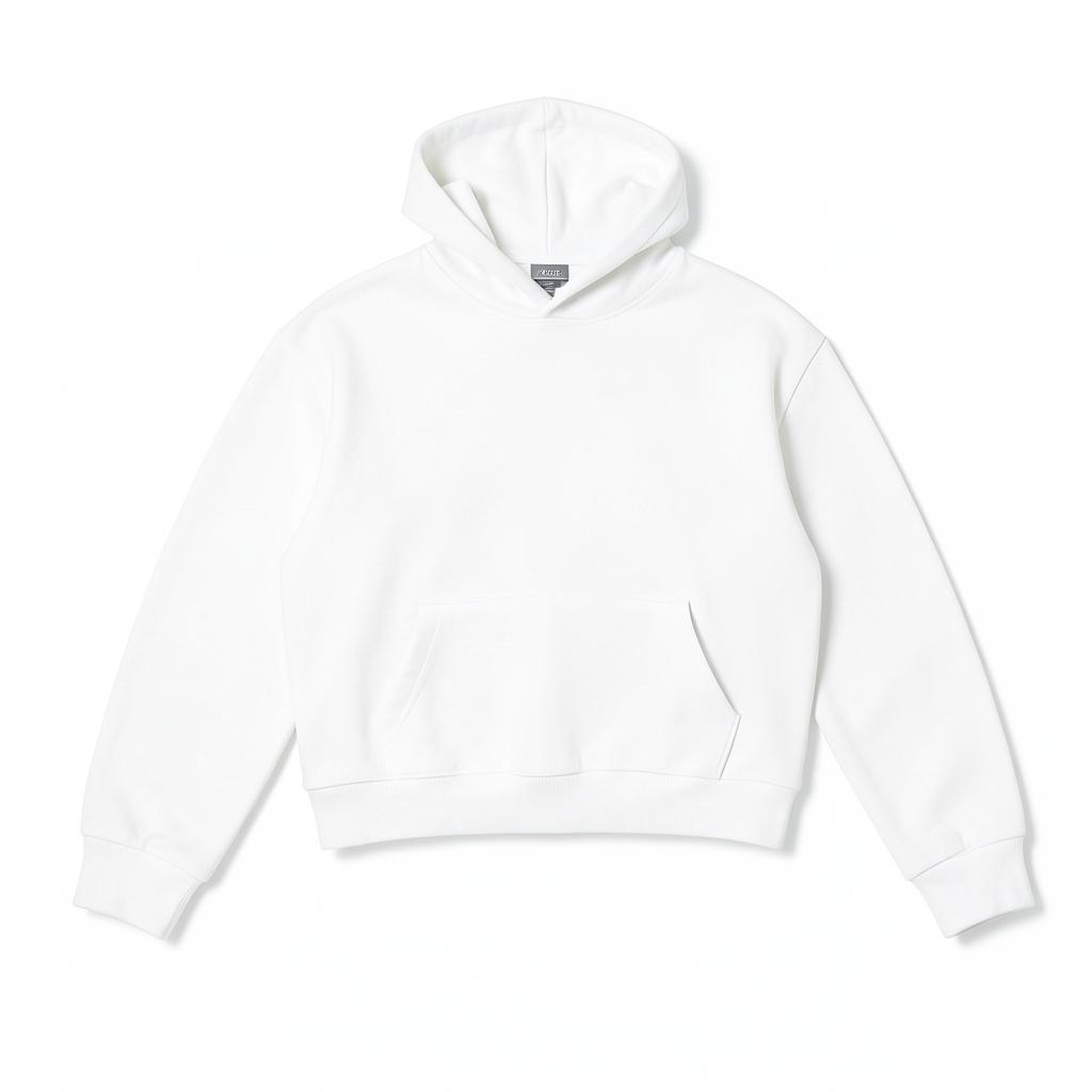 Cropped Hoodie — plain garment on white background