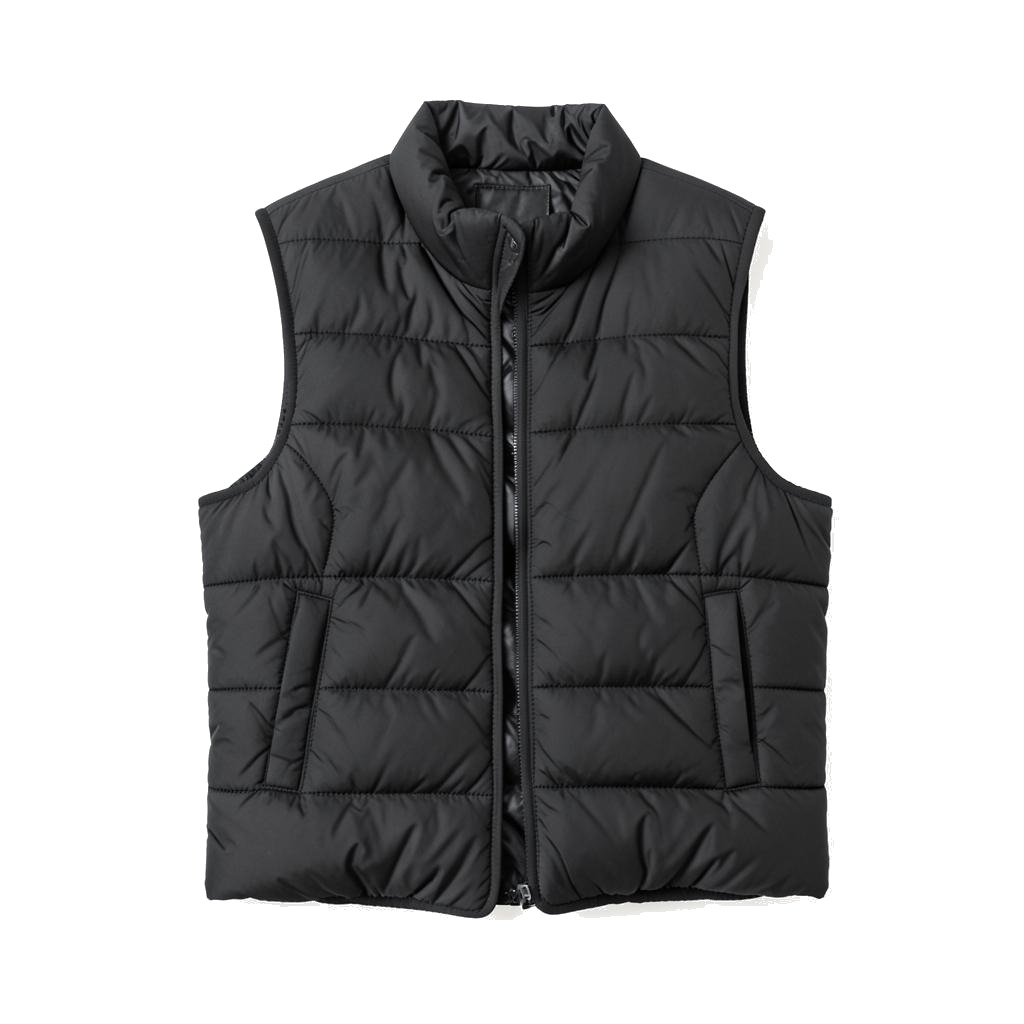 Puffer Gilet — plain garment on white background