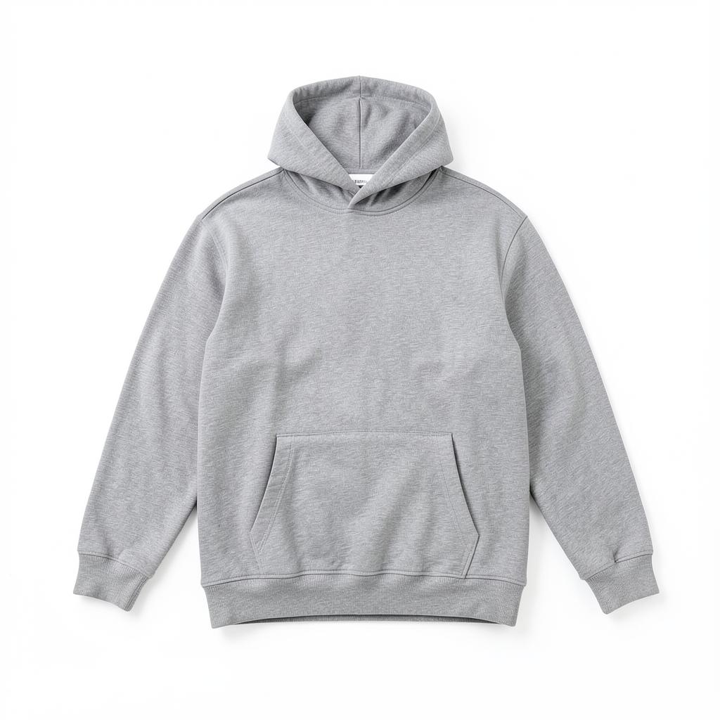 Relaxed Fit Hoodie — plain garment on white background