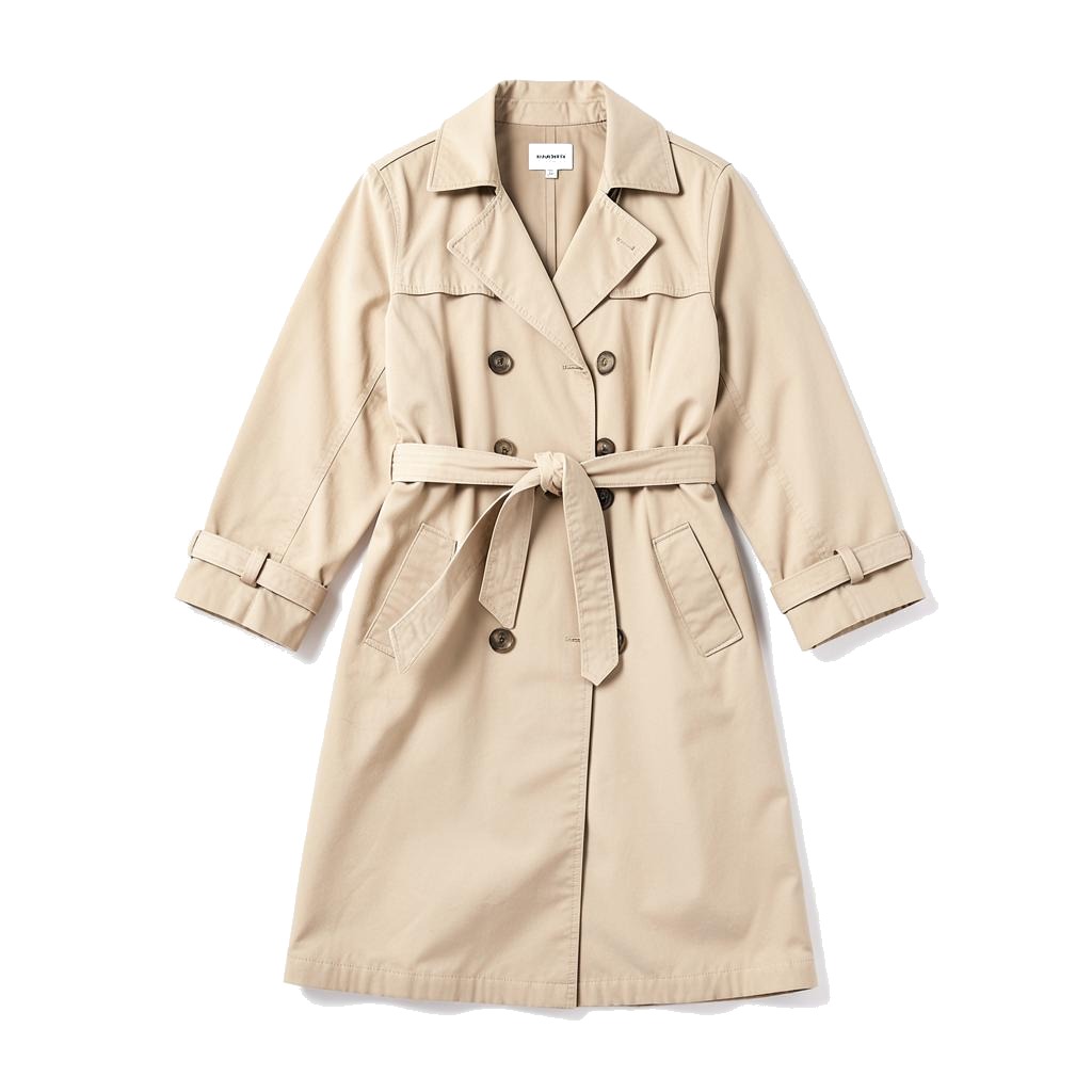 Trench Coat — plain garment on white background